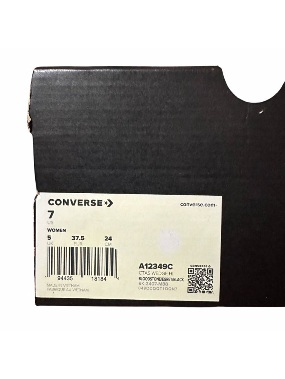 ✨✨Converse Chuck Taylor All Star Wedge Leather 7 Womens Shoes Burgundy A12349C - Picture 7 of 12